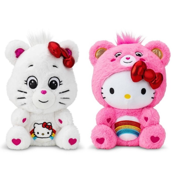 Hello Kitty x Care Bears Plush Set 2pk Hello Kitty & Cheer Bear - Picture 2 of 11